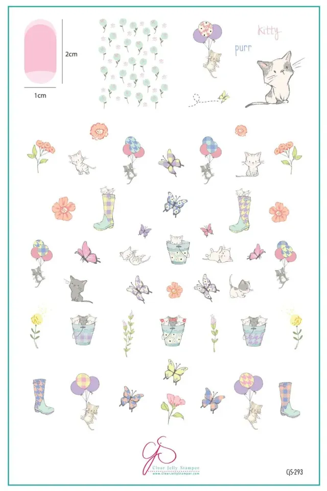 Clear Jelly Stamper Sweet Spring Kitties CjS-293 stempelplade katte
