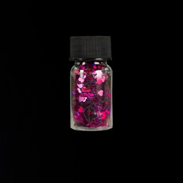 Beautystones Pink Holo Hearts neglepynt holo