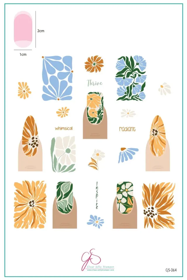 Clear Jelly Stamper CJS-364 Inspire-Floral stamping plade blomster