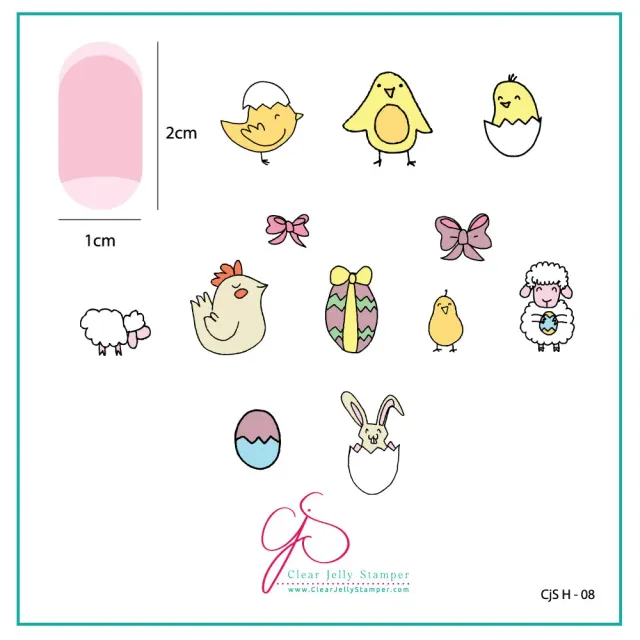 Clear Jelly Stamper Easter 3 CjSH-08 stamping plade 6x6 cm påske