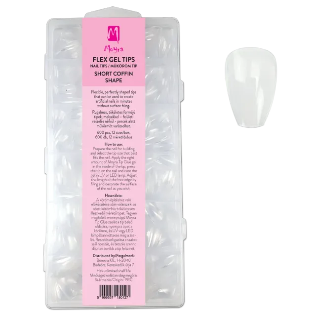 Moyra Flex Short Coffin gel tips 600 stk