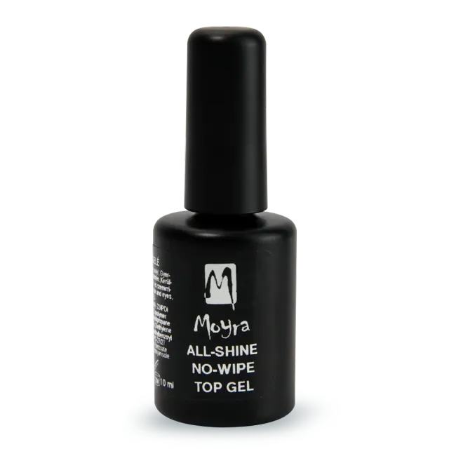 Moyra All-Shine No-Wipe Top Gel topcoat 10 ml HEMA-fri