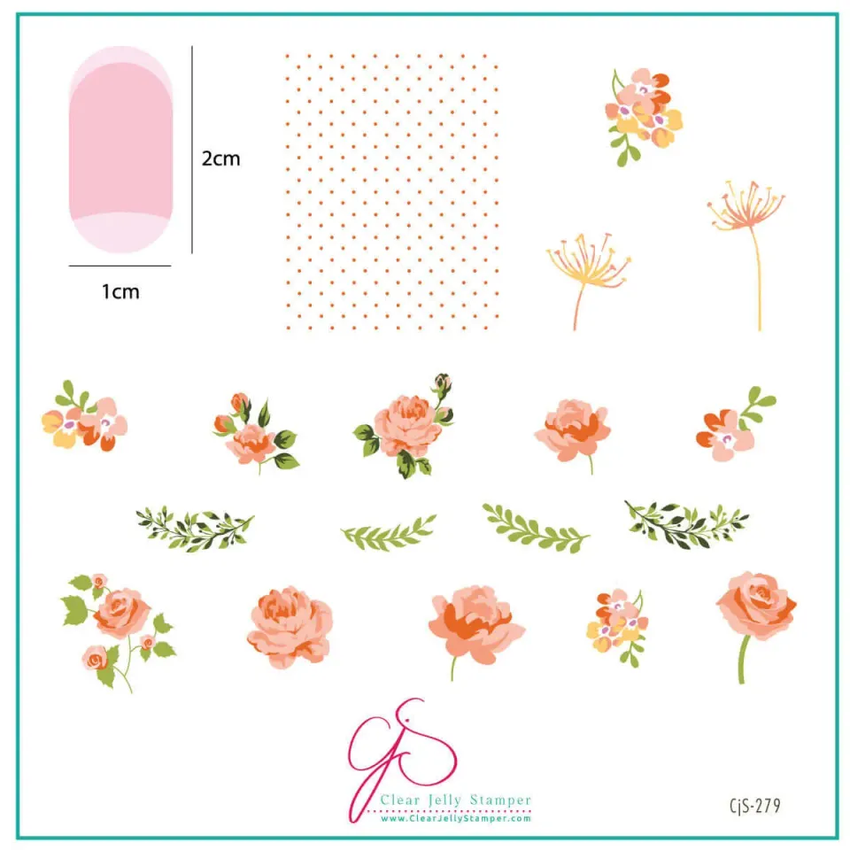 Clear Jelly Stamper Floral Blossom CjS-279 stampingplade 8x8 blomster