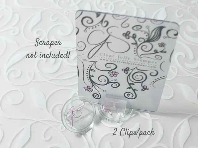 Clear Jelly Stamper Scraper Clip Holder skraberholder 2 stk