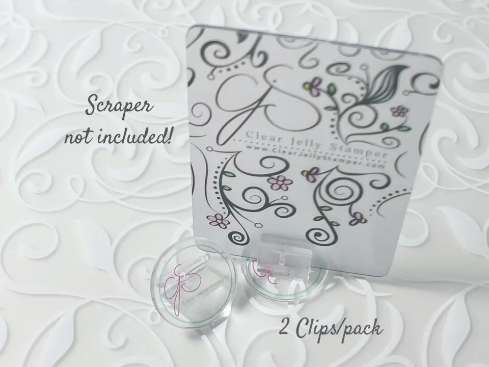 Clear Jelly Stamper Scraper Clip Holder skraberholder 2 stk