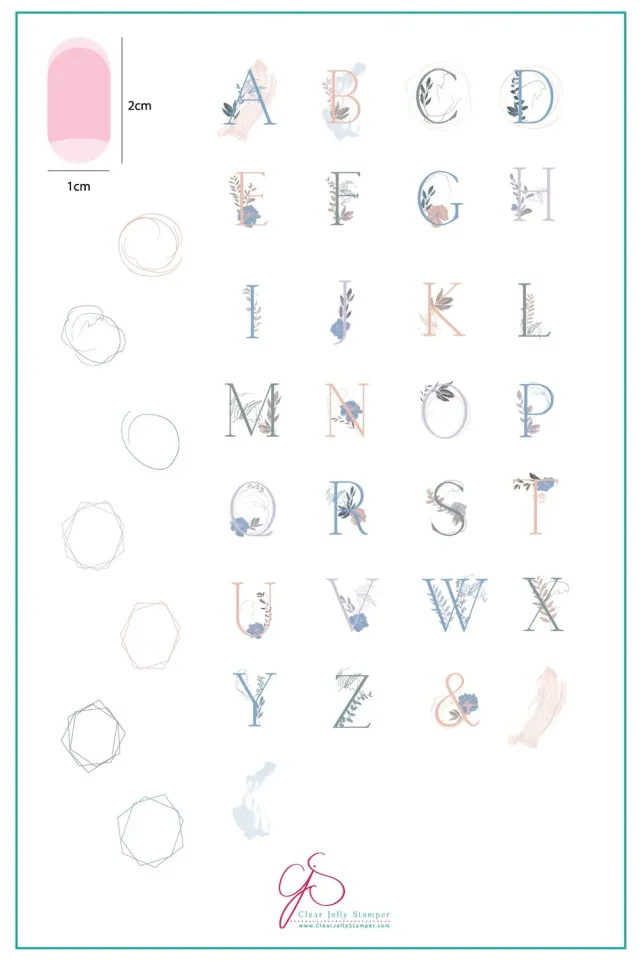 Clear Jelly Stamper CjS-83 Garden Letters stempelplade blomsterbogstaver