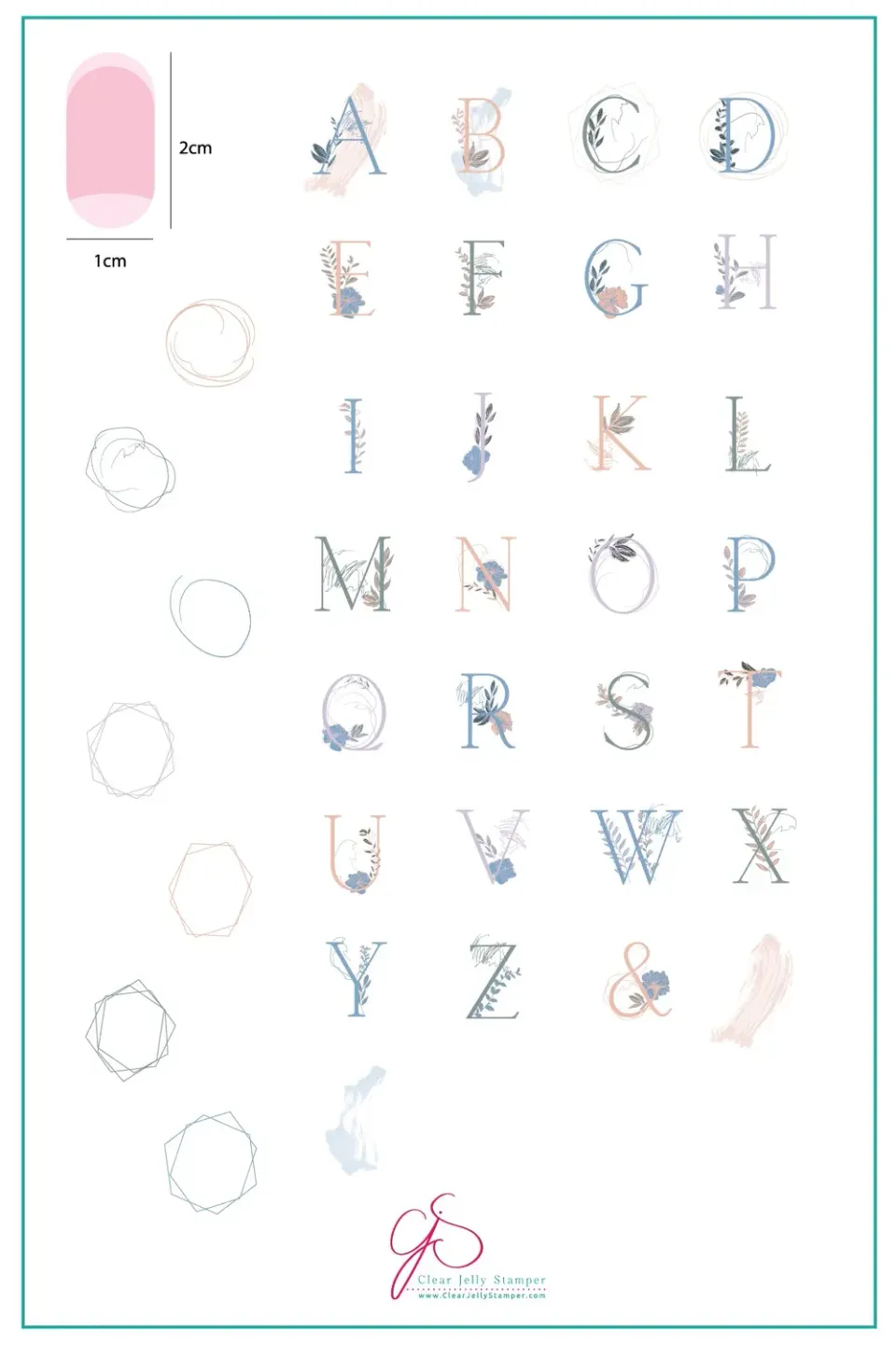 Clear Jelly Stamper CjS-83 Garden Letters stempelplade blomsterbogstaver