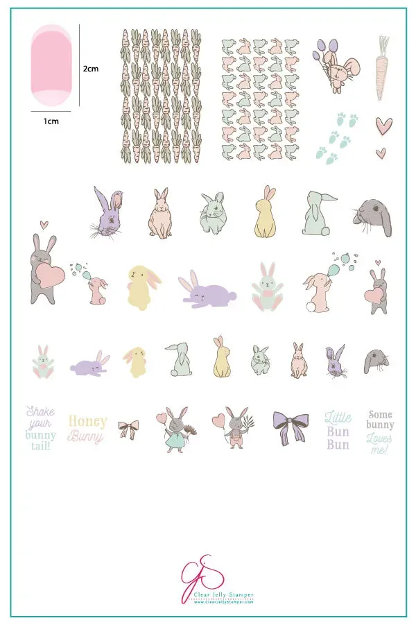 Clear Jelly Stamper H-33 Honey Bunny stempelplade kanin påske