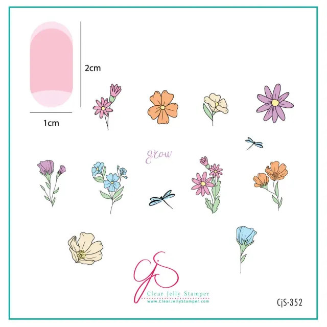 Clear Jelly Stamper CjS-352 Sweet Stems stempelplade blomster