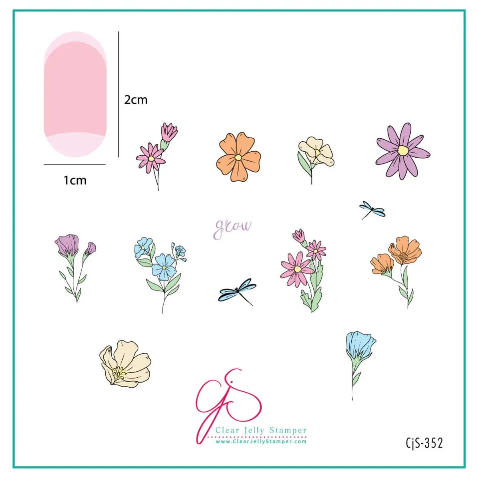 Clear Jelly Stamper CjS-352 Sweet Stems stempelplade blomster