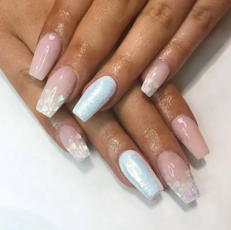 Indigo Nails White Hearts neglepynt hvide hjerter