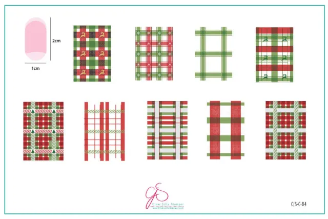 Clear Jelly Stamper CjSC-84 stampingplade Festive Plaid Two