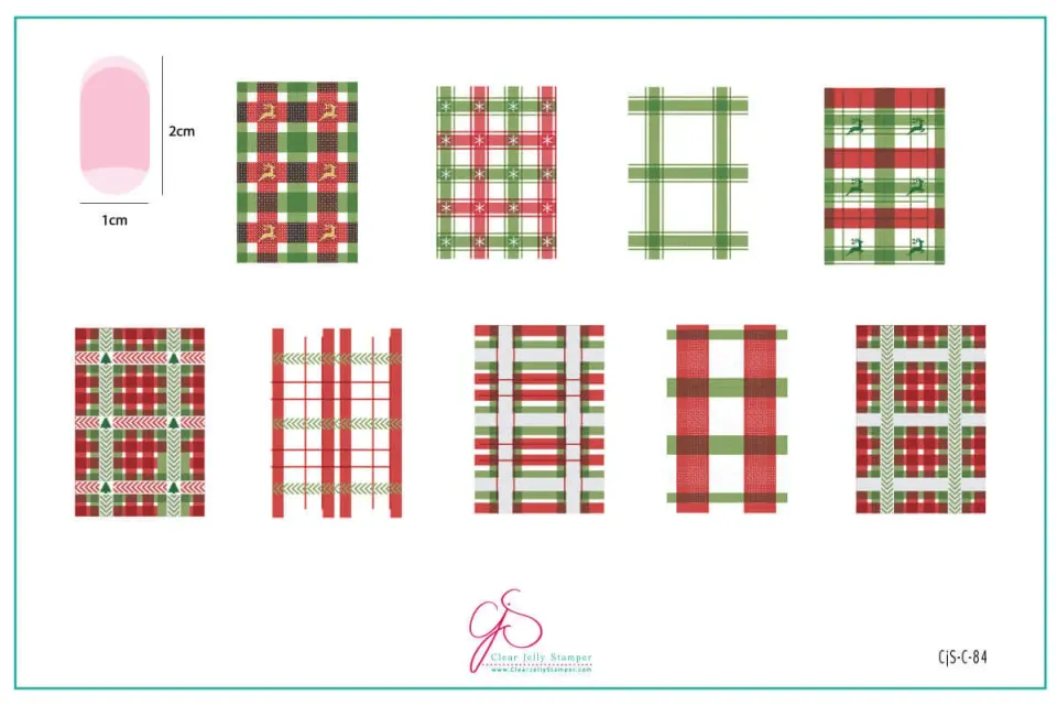 Clear Jelly Stamper CjSC-84 stampingplade Festive Plaid Two