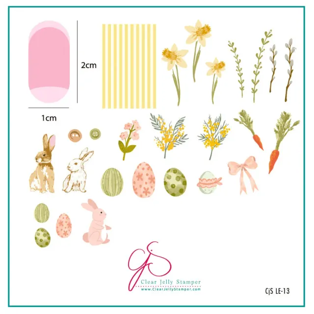 Clear Jelly Stamper Hoppy Easter CjSLE-13 stampingplade 8x8