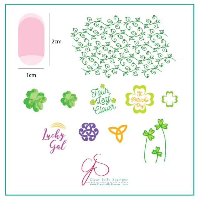 Clear Jelly Stamper CjSH-18 Four Leaf Clover stampingplade 6cm