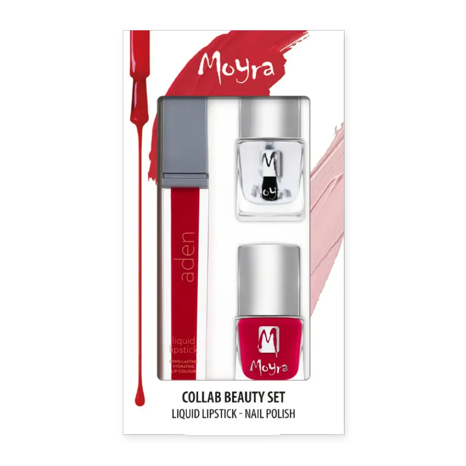 Moyra Collab Beauty Set No. 04 neglelak + læbestift sæt