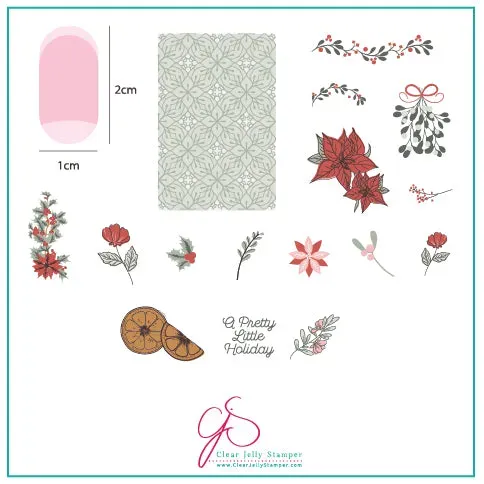 Clear Jelly Stamper CjSC-33 stempelplade A Pretty Little Holiday jul