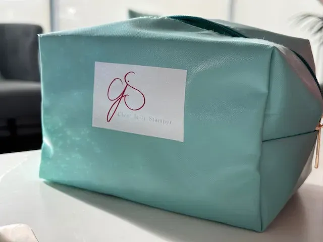 Clear Jelly Stamper Teal Pouch negle taske teal opbevaring