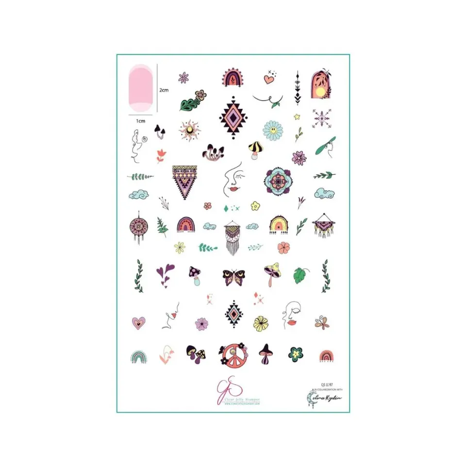 Moonflair Boho Vibes Celina Ryden stempelplade 14x9 cm