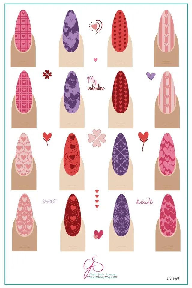 Clear Jelly Stamper V-60 Heart to Heart stamping plate hjerte