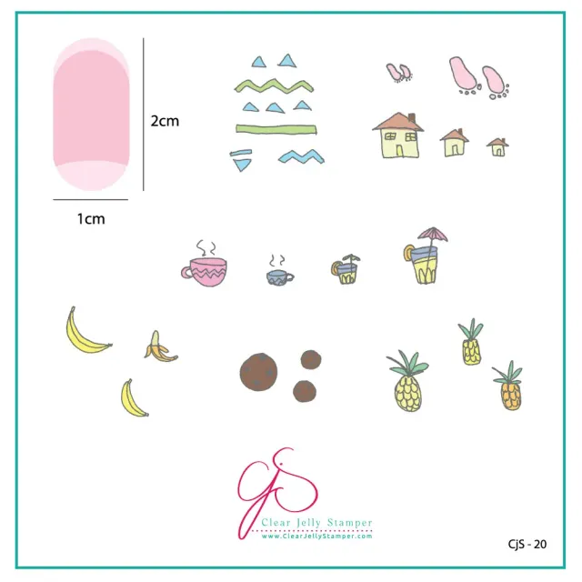 Clear Jelly Stamper CjS-20 Summer Drinks stampingplade 6x6 cm