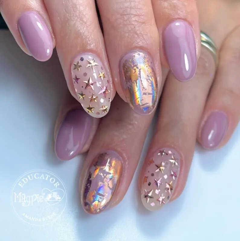 Indigo Nails 3D Stars Golden neglepynt i guld