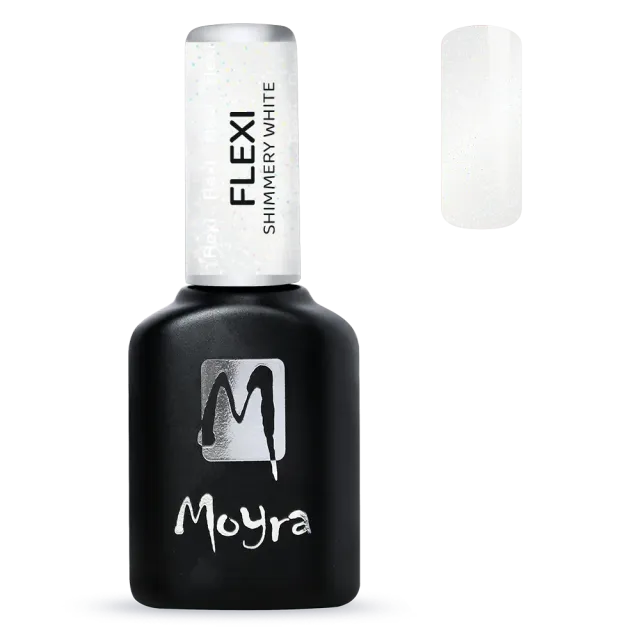 Moyra Flexi Base Shimmery White gel polish base 10 ml skinnende