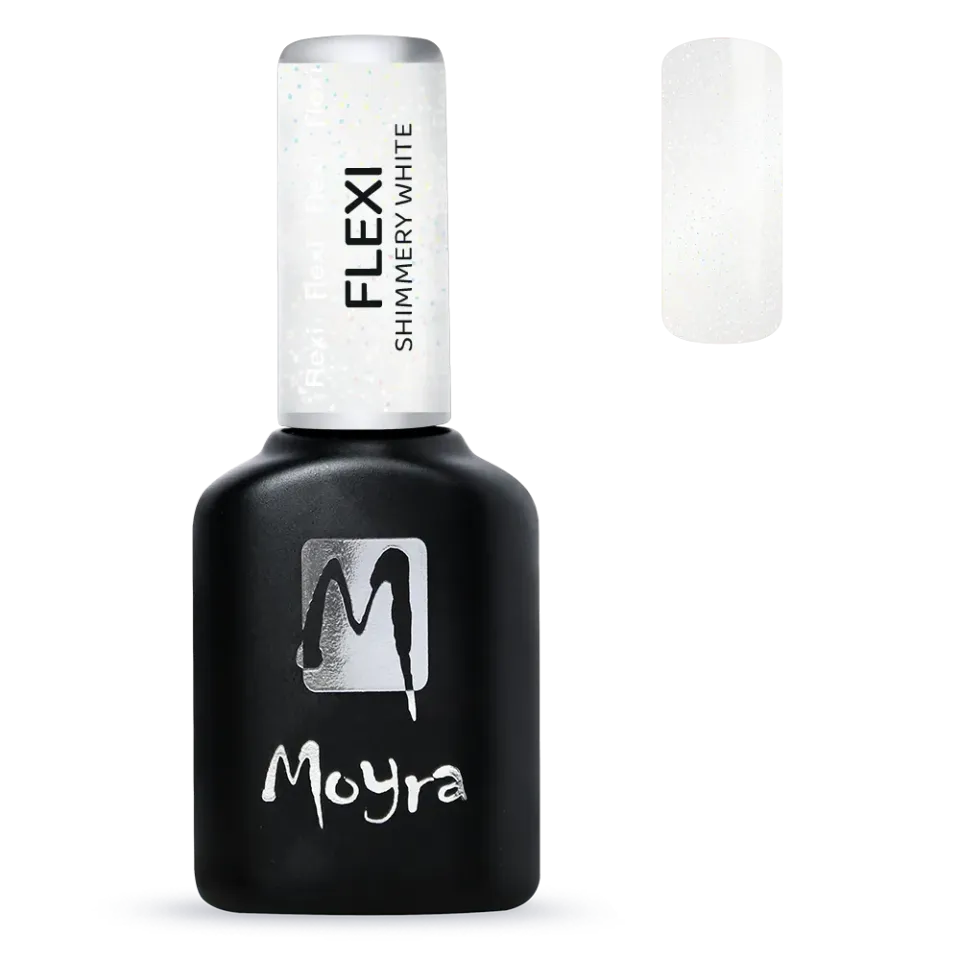Moyra Flexi Base Shimmery White gel polish base 10 ml skinnende