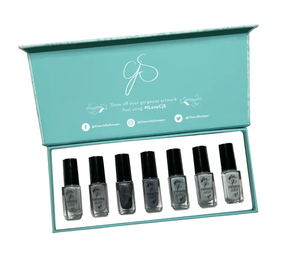 Clear Jelly Stamper 7 Shades of Grey stamping lak 7x5ml grå