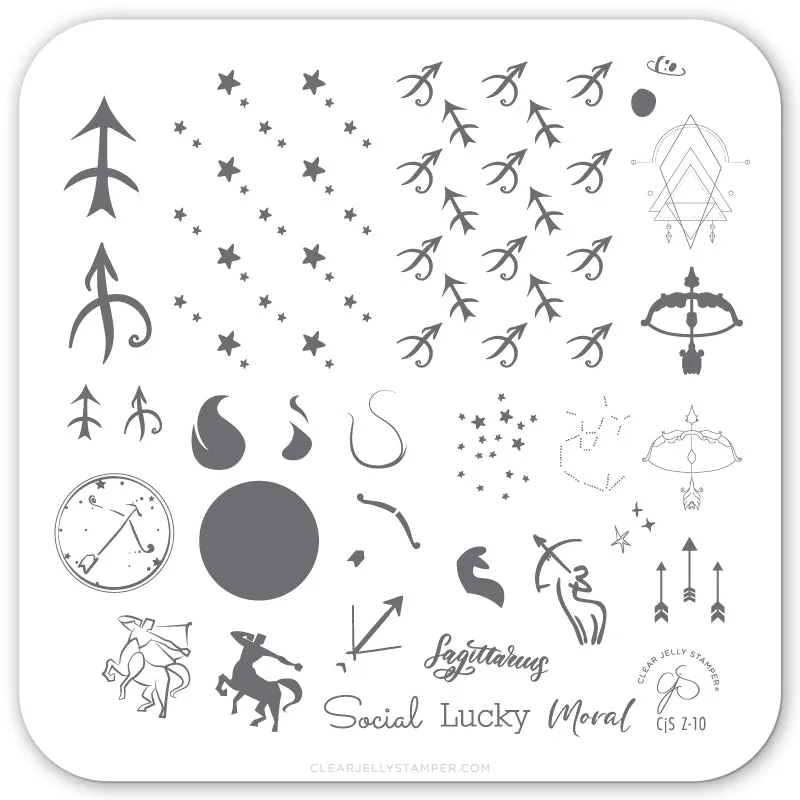 Clear Jelly Stamper Sagittarius CjSZ-10 stampingplade 6x6