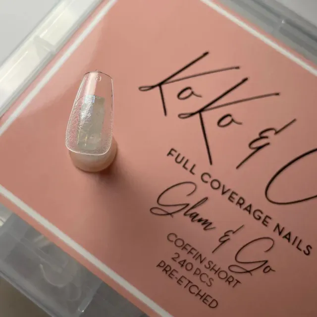 Clear Jelly Stamper Glam Go kunstige negle coffin short