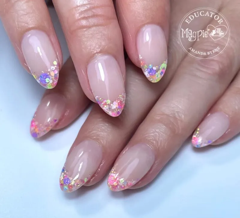 Indigo Nails Beautystones Circles Neon neglepailletter