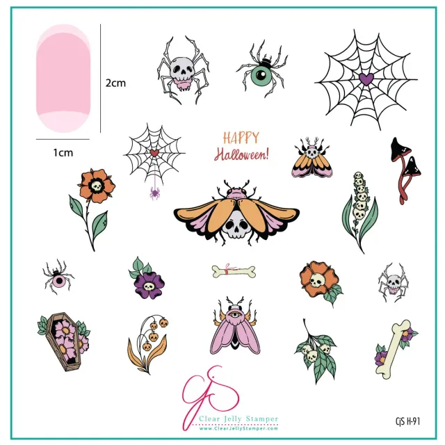 Clear Jelly Stamper Goth Moth CjSH-91 stampingplade 8x8 cm
