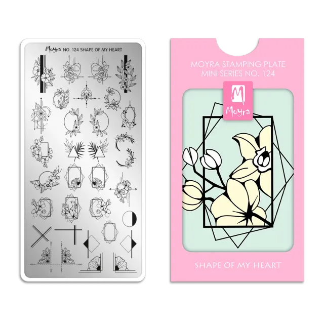 Moyra Mini 124 Shape of my Heart stampingplade geometri blomst