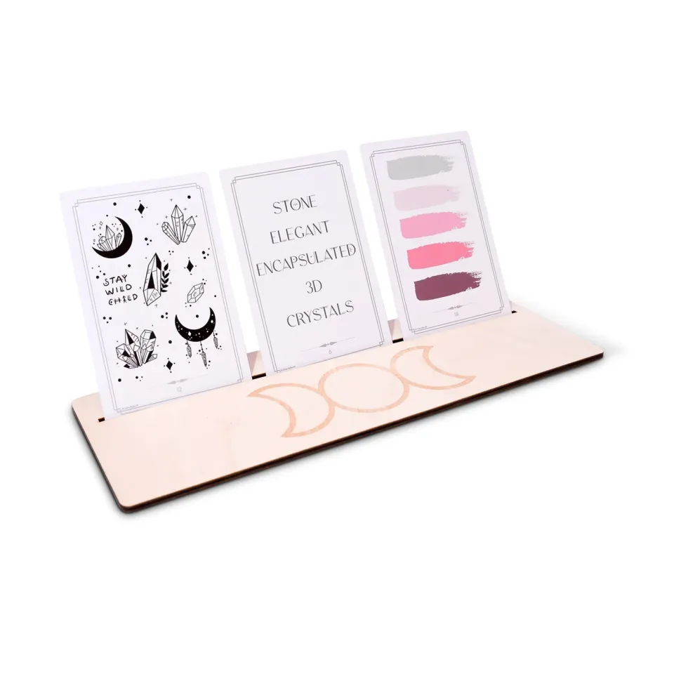 Moonflair Card Stand kortholder naturtræ dobbeltsidet