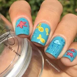 Clear Jelly Stamper CjS-19 Sea and Stars Doodle stempelplade havmotiv