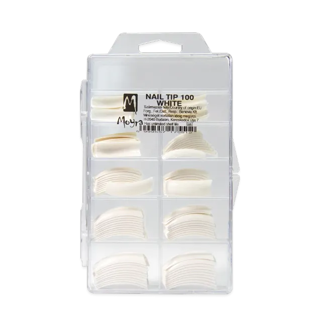 Moyra Tip Box 100 stk hvide negletips short french