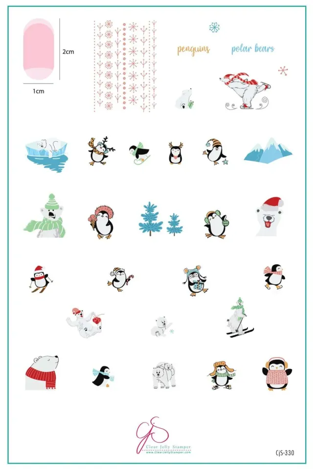 Clear Jelly Stamper CjS-330 Ice Cap Adventures stampingplade vinter