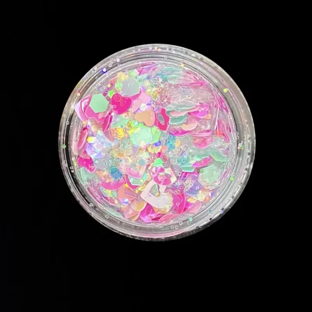 Indigo Nails Pink Heart confetti til negle lyserød