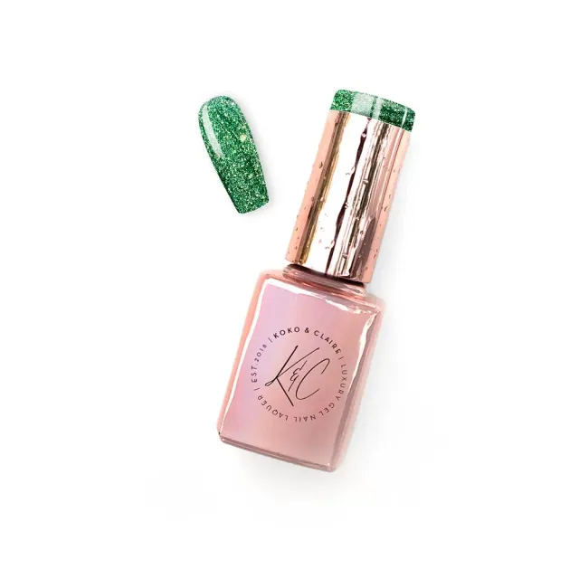 Clear Jelly Stamper KoKo & Claire 0434 Deb-A-licious gellak grøn glitter