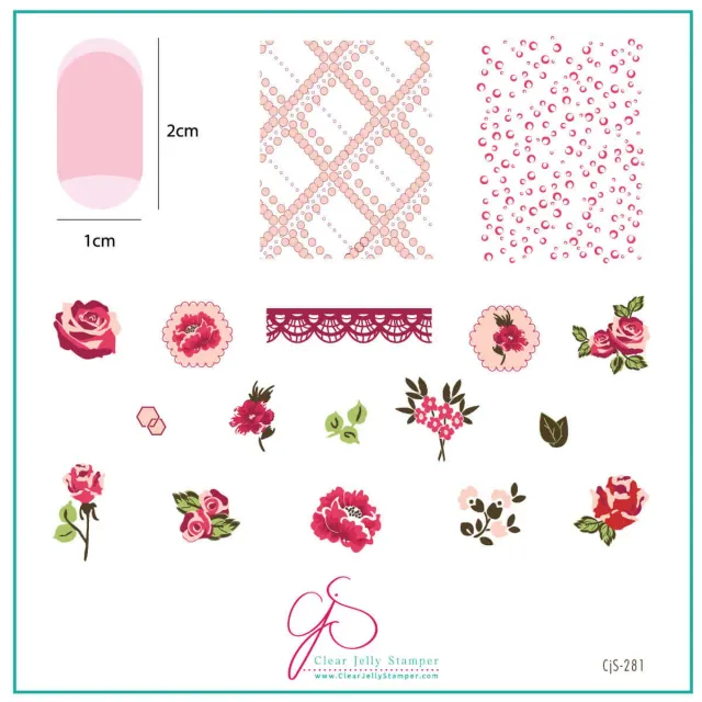 Clear Jelly Stamper Floral Blossom CjS-281 stamping plade roser 8x8