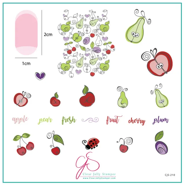 Clear Jelly Stamper CjS-210 Fruit Cocktail stampingplade 8x8 cm