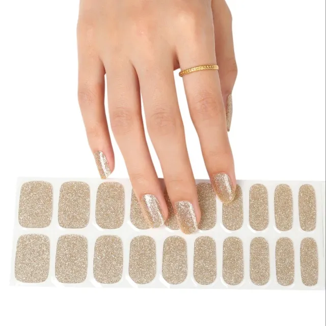 Clear Jelly Stamper Gel-ly Wraps 026 negle wraps guld shimmer