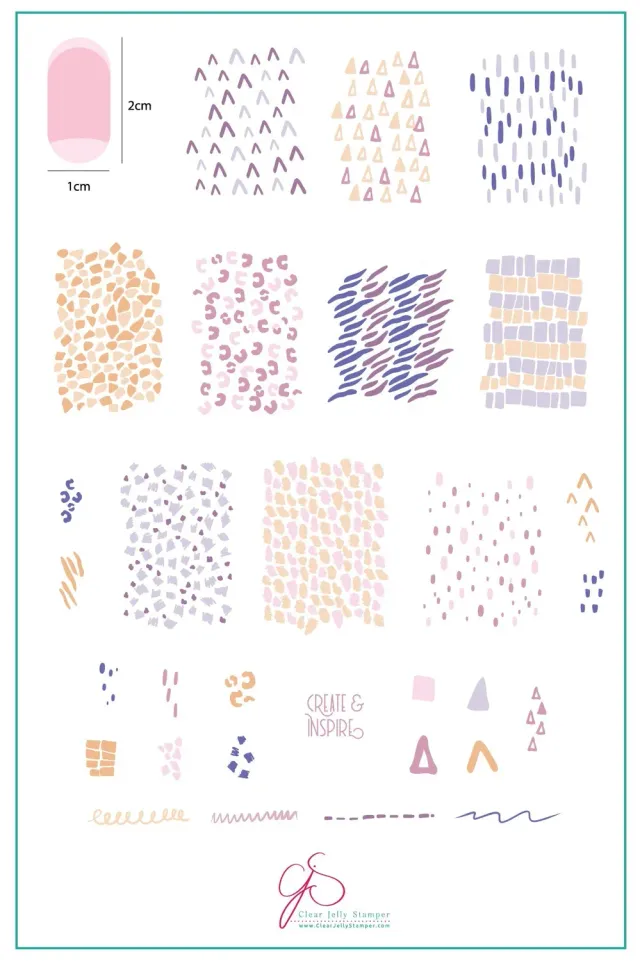 Clear Jelly Stamper CjS-105 Whispers 1 stamping plade abstrakt