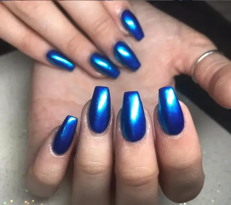 Indigo Nails Beautystones Sapphire chrome neglepulver