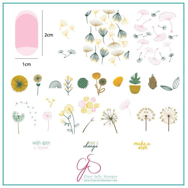 Clear Jelly Stamper CjS-155 Flower stempelplade mælkebøtte