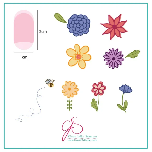 Clear Jelly Stamper CjS-65 Petals on Point stempelplade blomster