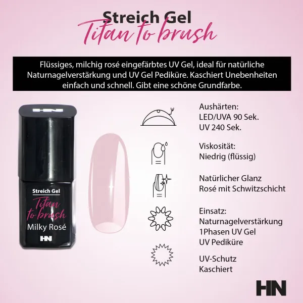 Nail Supply Gel in a bottle Milky Rosé UV-gel 10g rosa