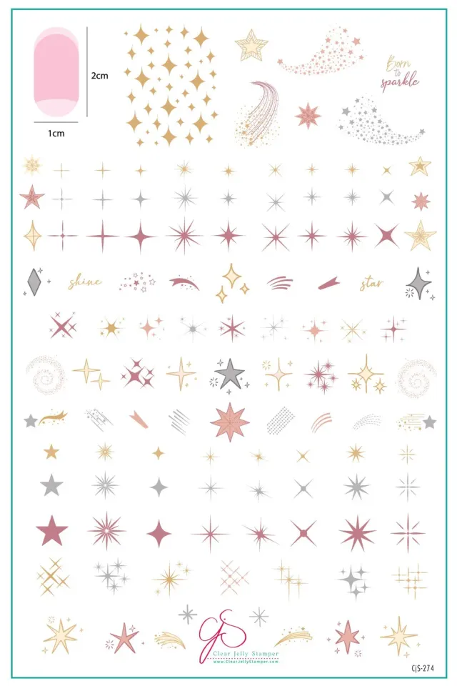 Clear Jelly Stamper CJS-274 Born to Sparkle stamping plade stjerner