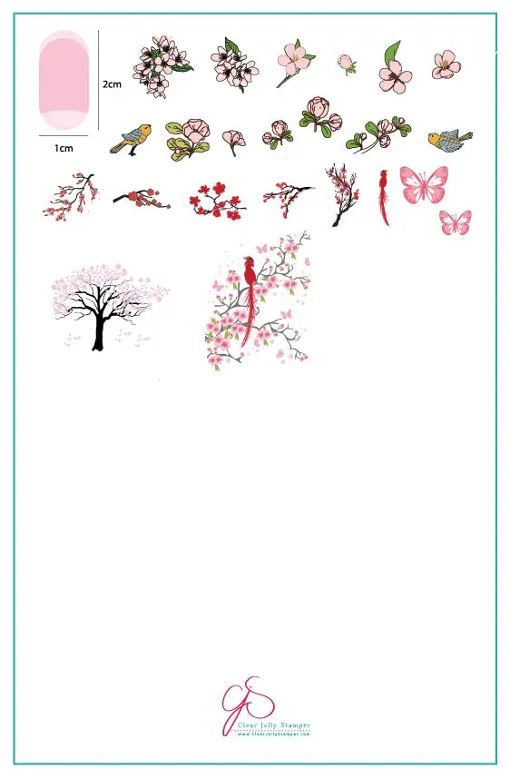 Clear Jelly Stamper CjSLC-69 stampingplade sakura 14,5x9,5cm